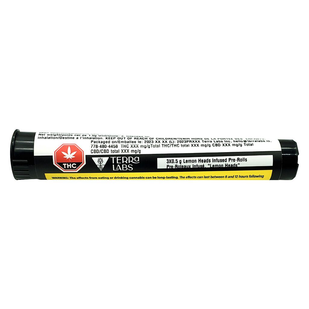 Lemon Heads Live Resin Infused Pre-Rolls 3 Pack <br>Sativa <br>46.6% - Image 2
