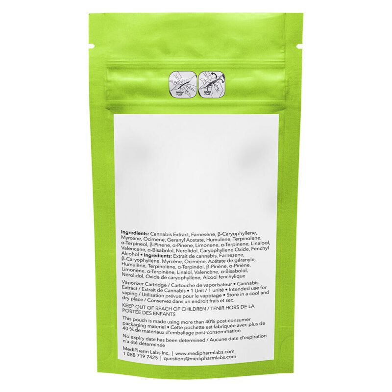 CBG:THC Citron Vert MJTO 510 1g THC 56.6% | CBG 25.6%