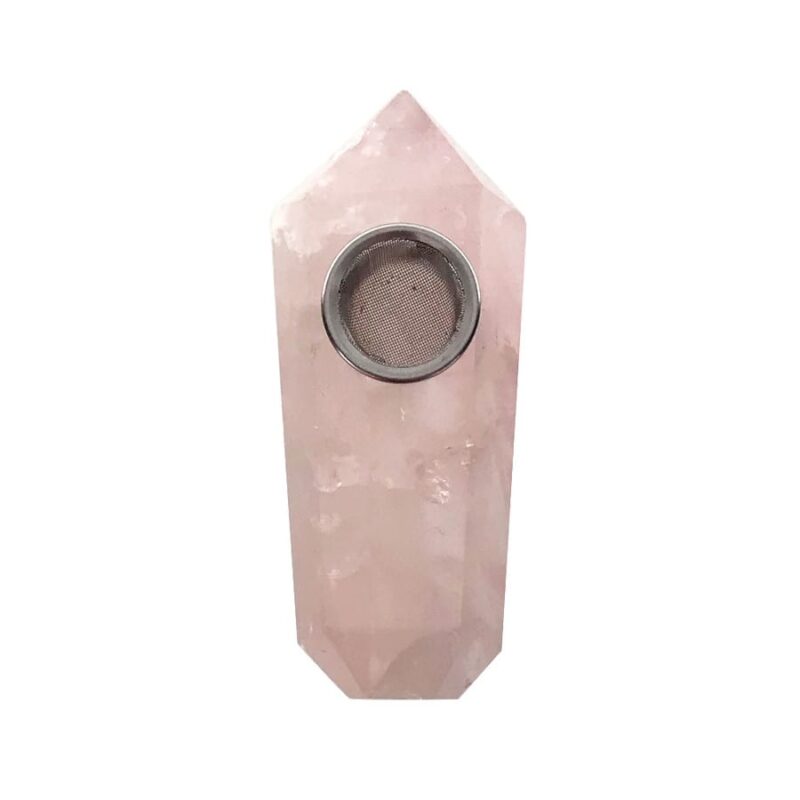 Rose Quartz Mini Crystal Pipe