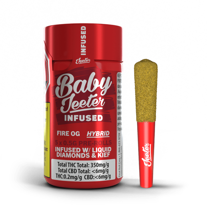 Baby Jeeter Infused Fire OG Pre-Rolls 3 Pack <br>Indica <br>38.1%
