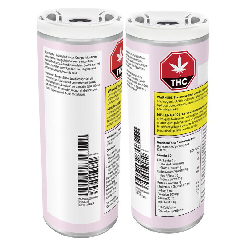 Recharge: Orange Pineapple Passionfruit Sparkling Water <br>355ml <br>10mg THC | 10mg CBD