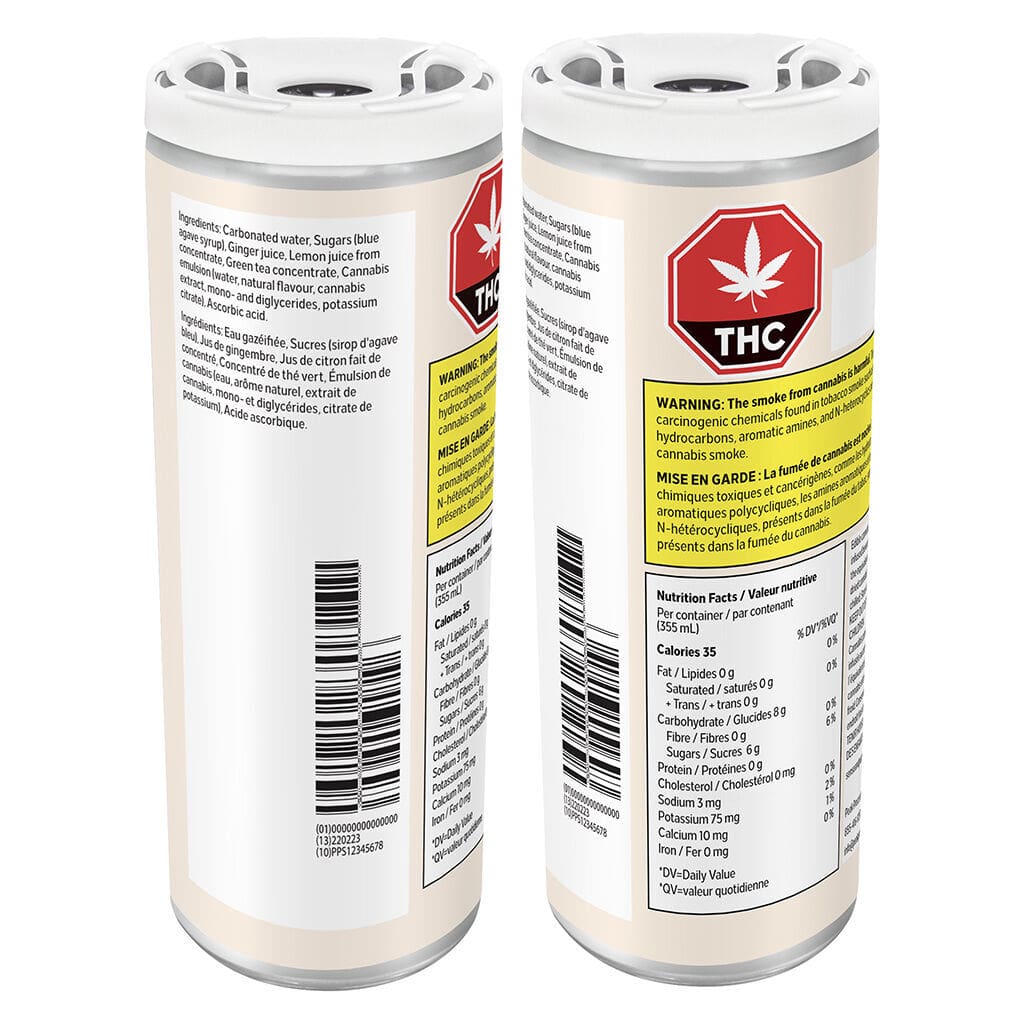 Refocus: Sparkling Green Tea Lemonade with Ginger <br>355ml <br>2mg THC | 20mg CBD - Image 2