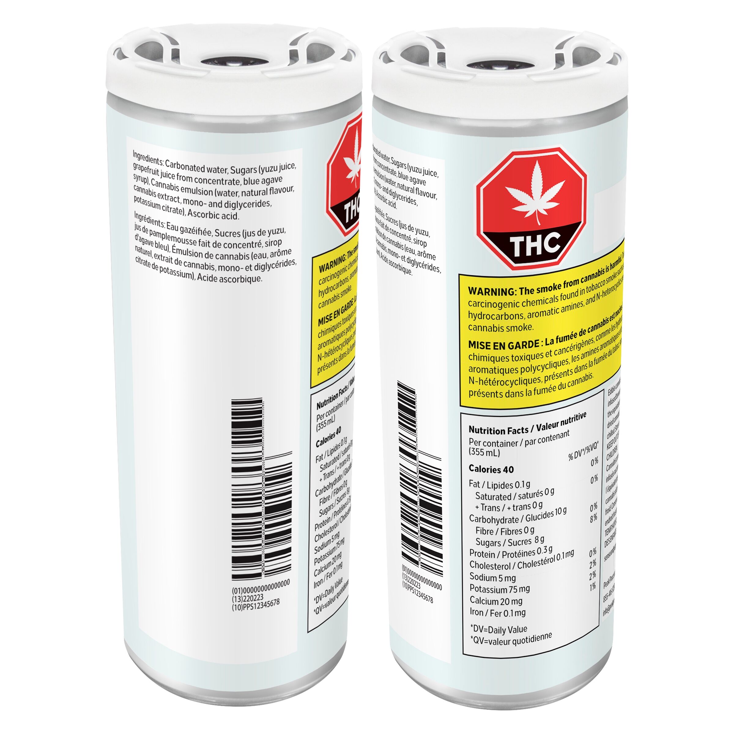 Relax: Grapefruit Yuzu Sparkling Water <br>355ml <br>5mg THC | 5mg CBD - Image 2