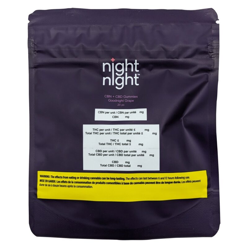 CBN+CBD Gummies - Goodnight Grape <br>20 Pack <br>5mg CBN | 15mg CBD