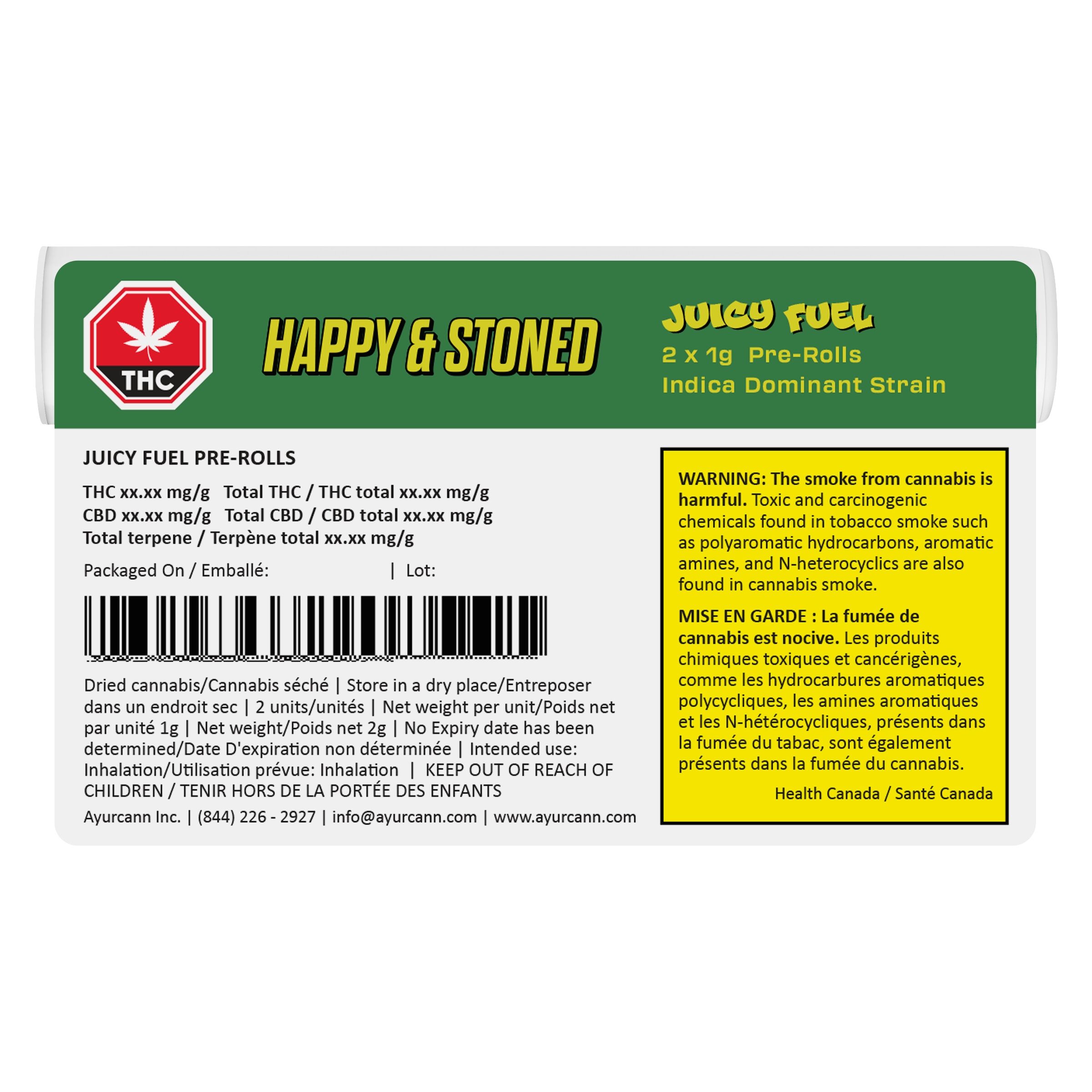 Juicy Fuel Pre-Rolls 2 Pack <br>Indica <br>26.7% - Image 3