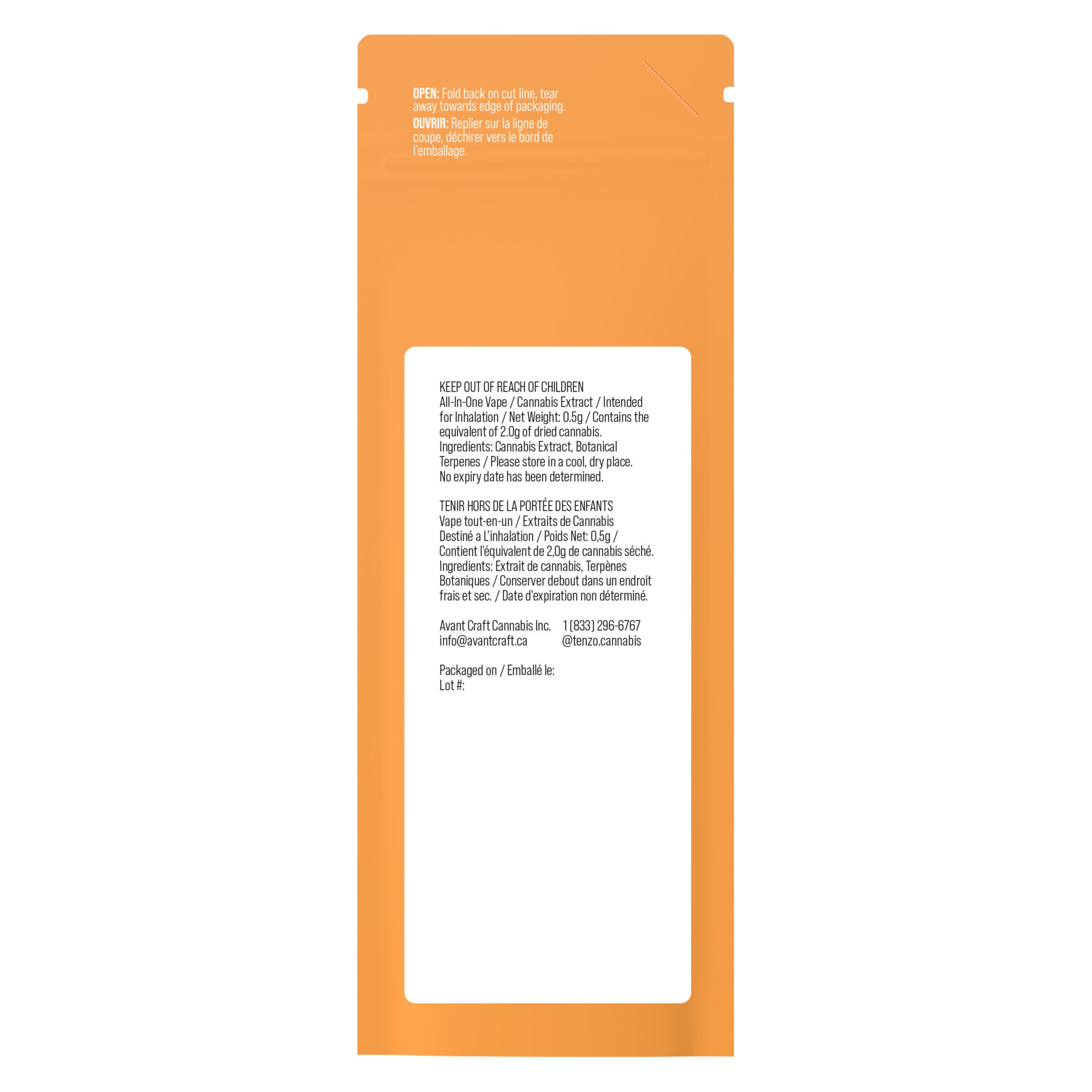 Sunset Bliss All-In-One 0.5g Disposable <br>Sativa <br>86.3% - Image 3