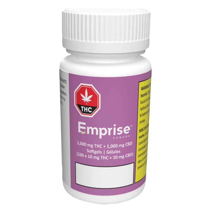 1000 THC + 1000 CBD Softgels  <br>100 caps <br>THC 10mg | CBD 10mg - Image 2