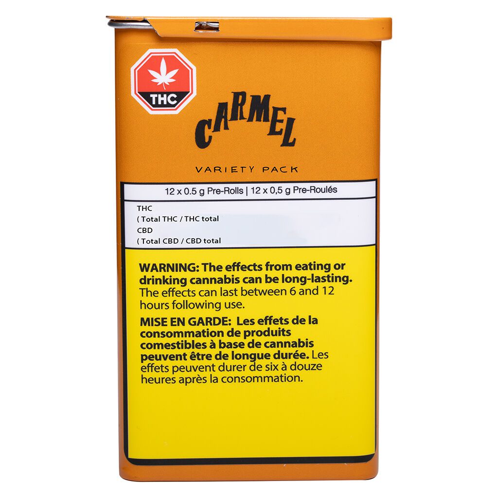 Carmel Variety Pack Pre-Rolls 12 Pack <br>Hybrid <br>LPM 29.6% | PKB 27.7% | PO 27.5% - Image 2