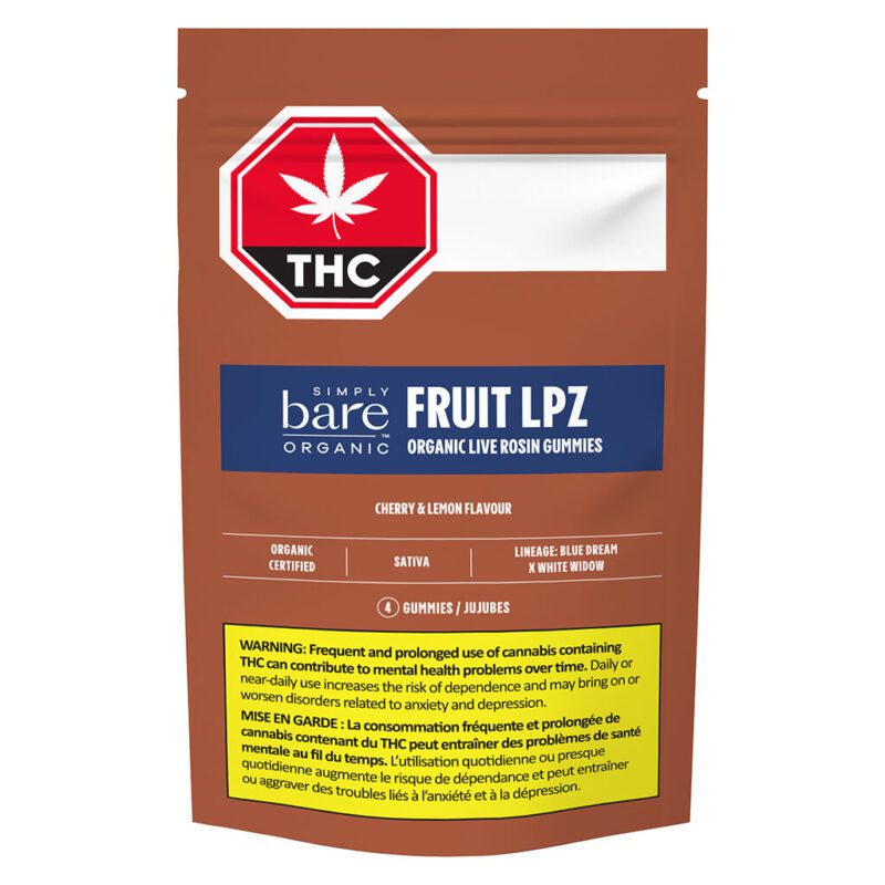 Fruit Lpz Organic Live Rosin Gummies 4 Pack <br>Sativa <br>10mg