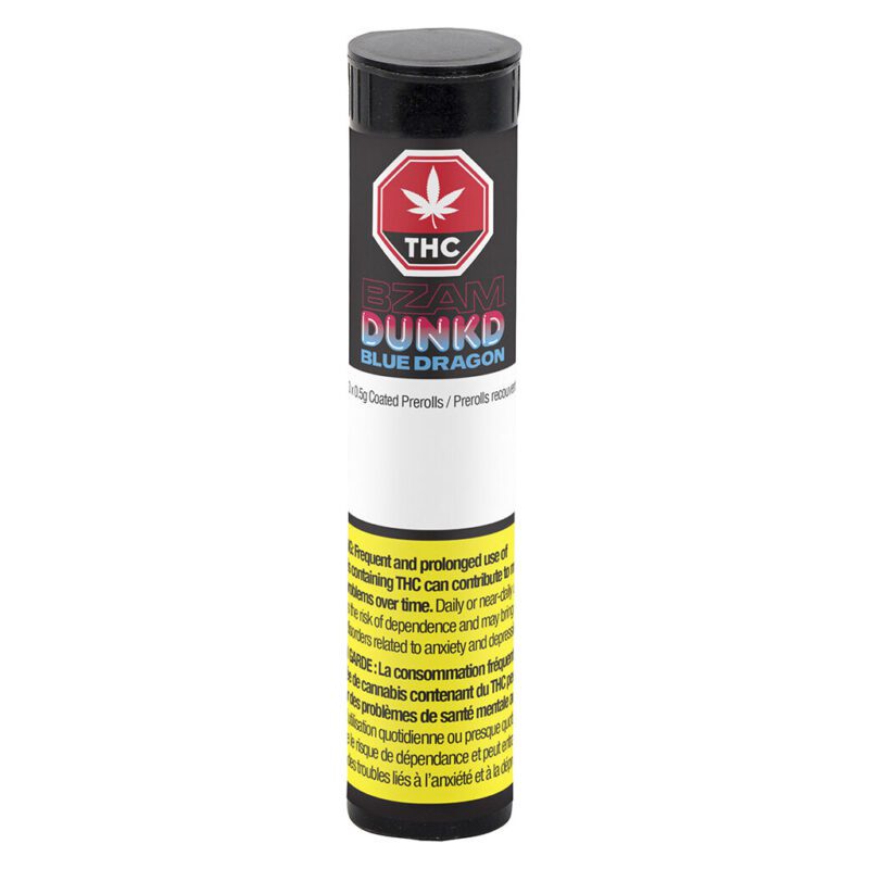 Dunkd Blue Dragon Infused Pre-Rolls 3 Pack <br>Sativa <br>0% - Image 2