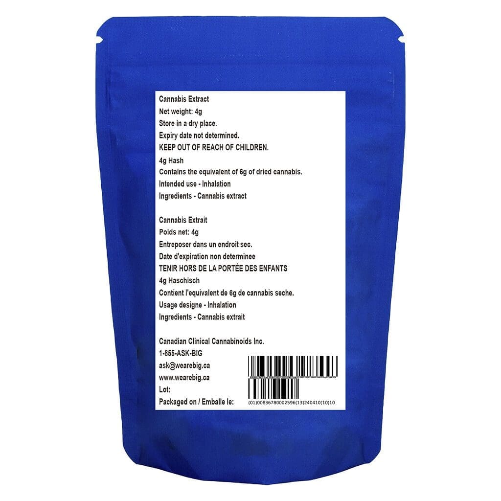 BIG Black Hash (Blueberry Muffin) 4g <br>Indica <br>23.7% | CBD 8.8% - Image 3