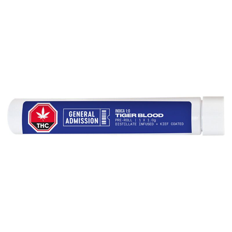 Tiger Blood Distillate Infused Pre-Roll - Single <br>Indica <br>39.6% | 4.24% Terps