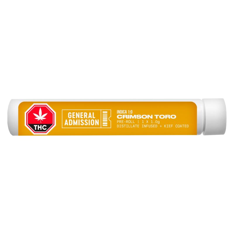 Crimson Toro Distillate Infused Pre-Roll - Single <br>Indica <br>38.6% | 1.92% Terps