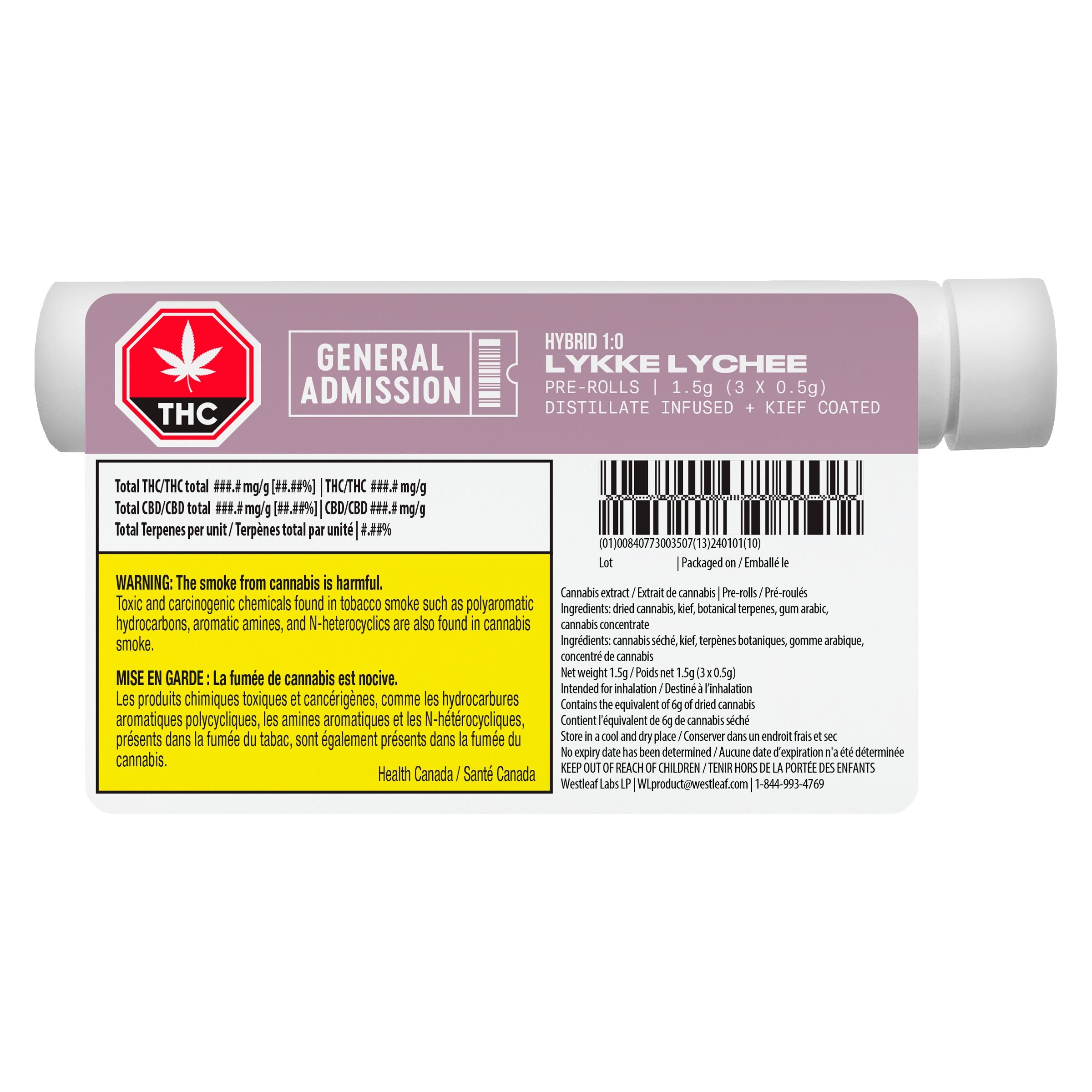 Lykke Lychee Distillate Infused Pre-Roll 3 Pack <br>Hybrid <br>39.2% | 3.44% Terps - Image 2