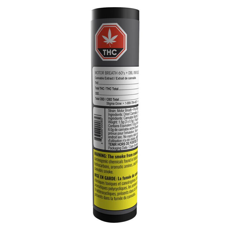 Motor Breath 60's+ Dbl Infused Pre-Rolls 3 Pack <br>Indica <br>60% - Image 2