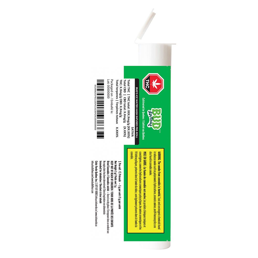 Bud Lafleur Bud's Ice Water Hash Infused 1x1g Pre-Roll Montrose Cannabis