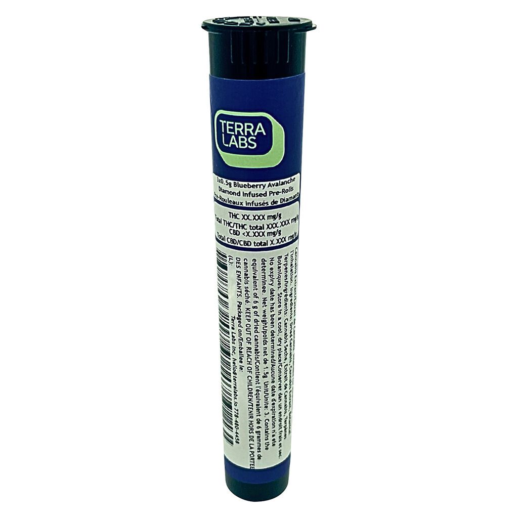 Blueberry Avalanche Diamond Infused Pre-Rolls 3 Pack <br>Indica <br>40% | 2.07% Terps - Image 2