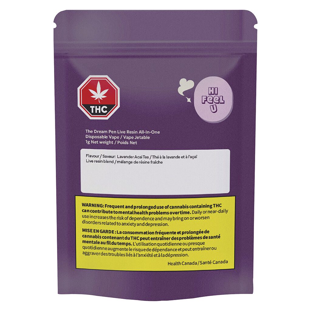 Dream Live Resin AIO (Lavender Acai Tea) 1g <br>CBD <br>THC 30.0% | CBD 30.0% <br>CBN 10.0% | CBG 10.0% - Image 2