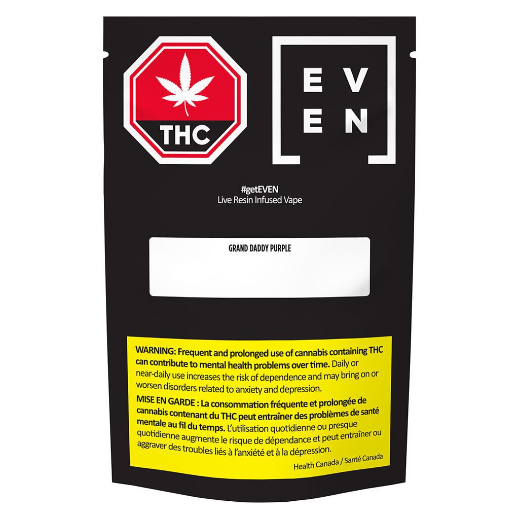 Live Resin Infused Grand Daddy Purple 510 1g <br>Indica <br>81.8% - Image 2