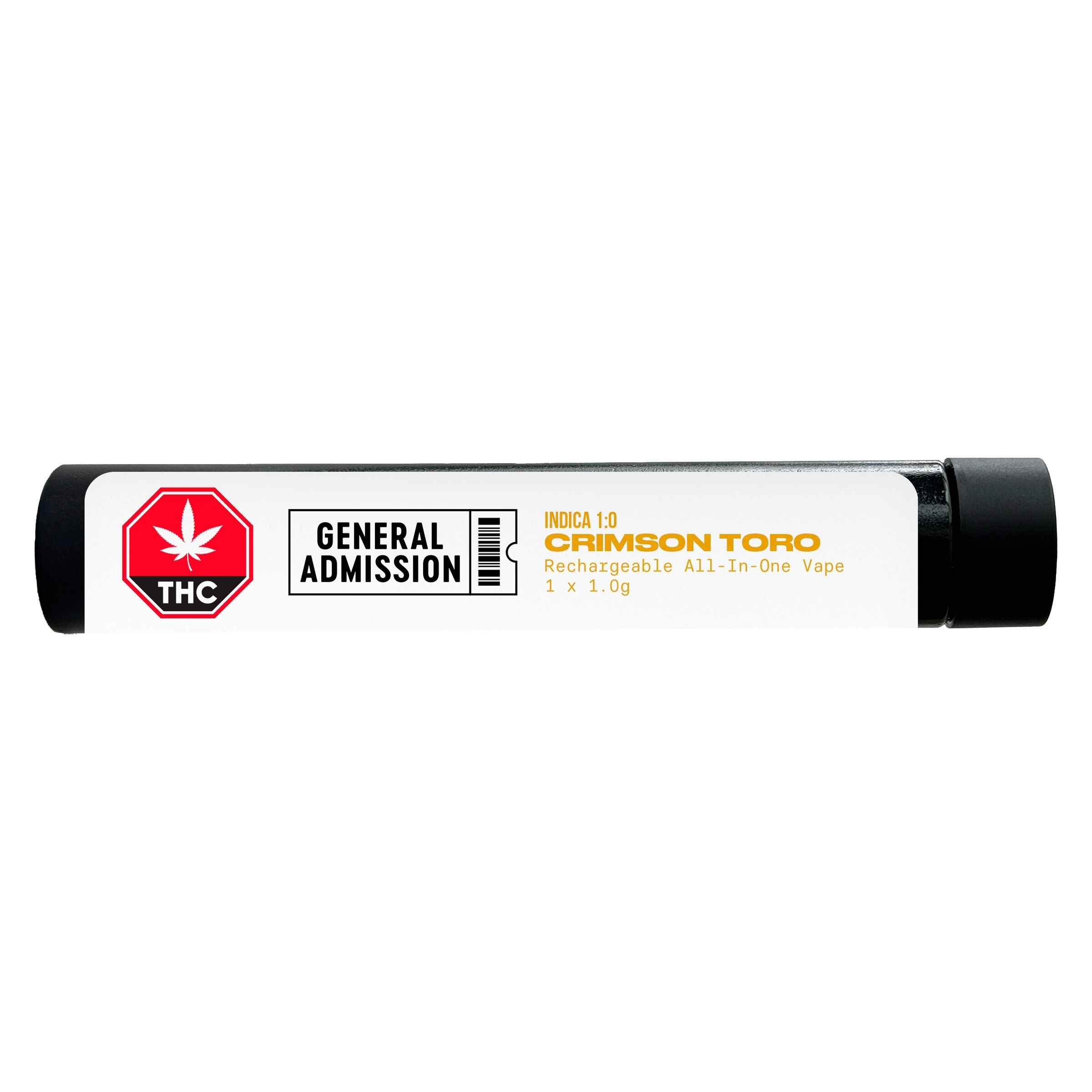 Crimson Toro All-In-One Reachargeable Vape 1g <br>Indica <br>93% - Image 2