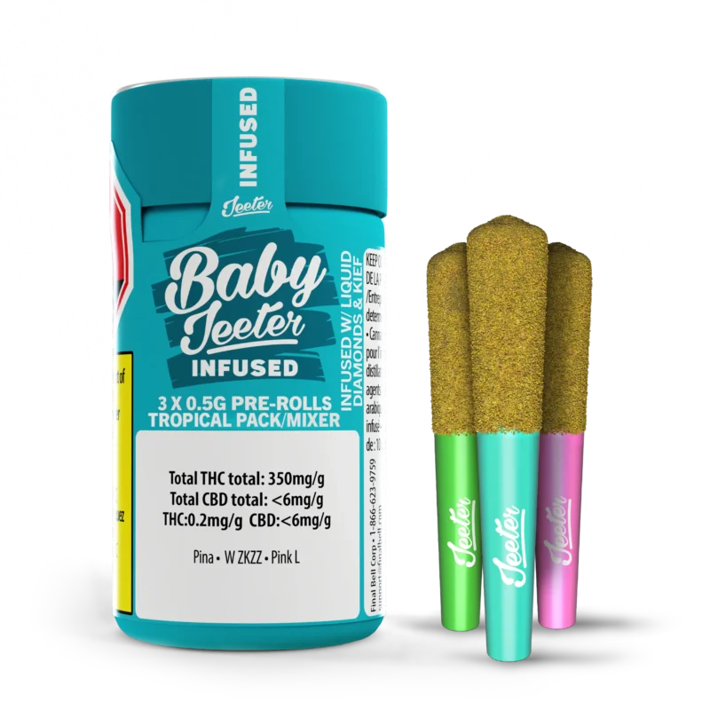 Baby Jeeter Infused Tropical Pack Pre-Rolls 3x0.5g <br>Hybrid <br>36.9%