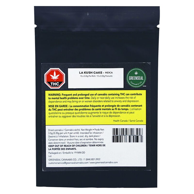 LA Kush Cake Pre-Rolls 10 Pack <br>Indica <br>24.5% - Image 2