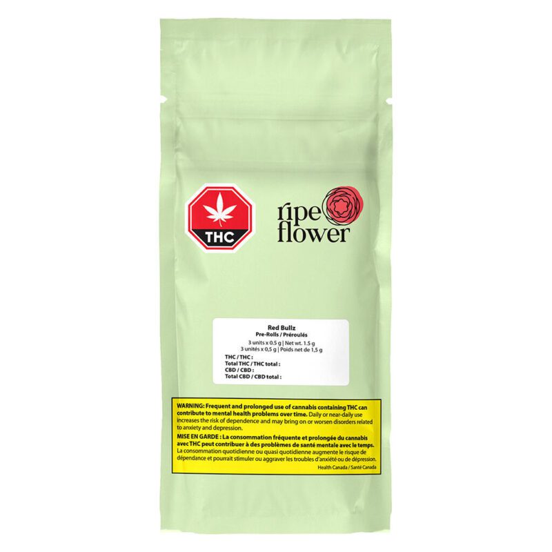 Red Bullz Pre-Rolls 3 Pack <br>Sativa <br>26.4% - Image 2