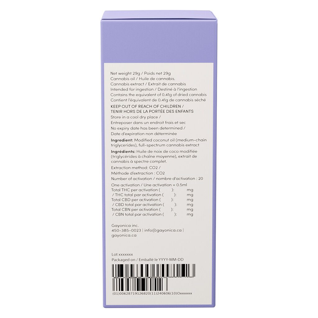 Purple Moon Full Spectrum Night Oil <br>30ml <br>THC 456mg | CBD 145mg | CBN 145mg - Image 4