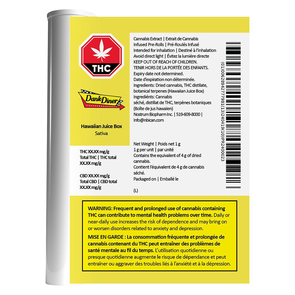 Hawaiian Juice Box Infused Pre-Roll - Single <br>Sativa <br>35.0% - Image 3