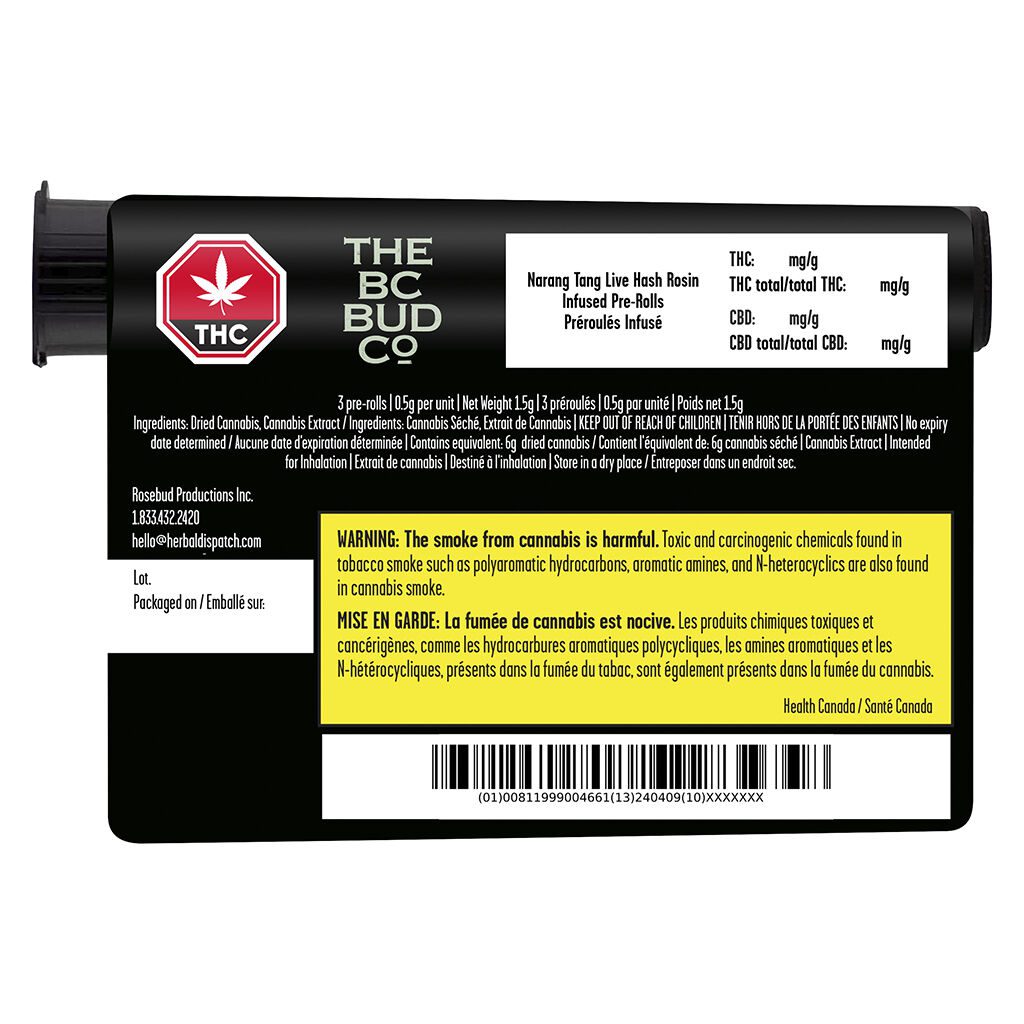 Narang Tang Live Hash Rosin Infused Pre-Rolls 3 Pack <br>hybrid <br>36.5% - Image 3