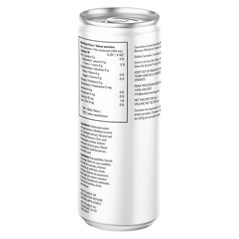 CBG Blood Orange & Vanilla Sparkling Botanical Water <br>355ml <br>THC 10mg | CBG 20mg - Image 2