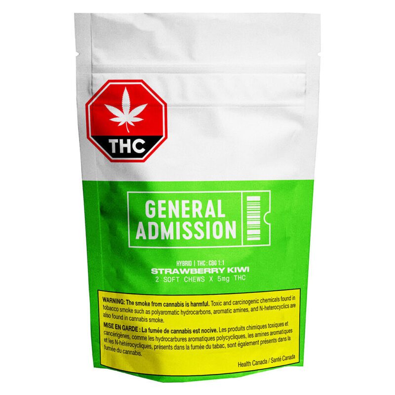 Strawberry Kiwi THC:CBG Soft Chews (1:1) 2 Pack <br>Hybrid <br>THC 10mg | CBG 10mg - Image 2
