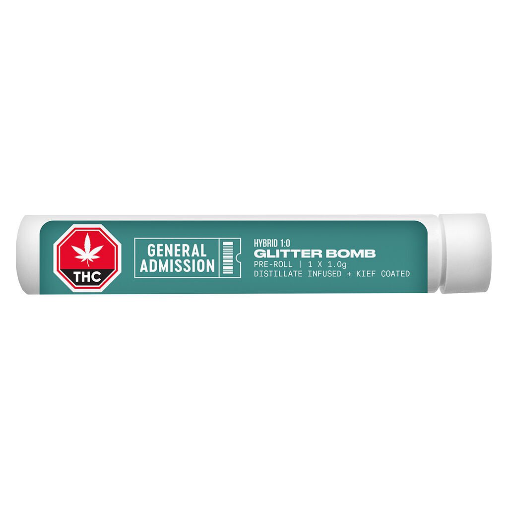 Glitter Bomb Distillate Infused Pre-Roll - Single <br>Hybrid <br>38.3% - Image 2