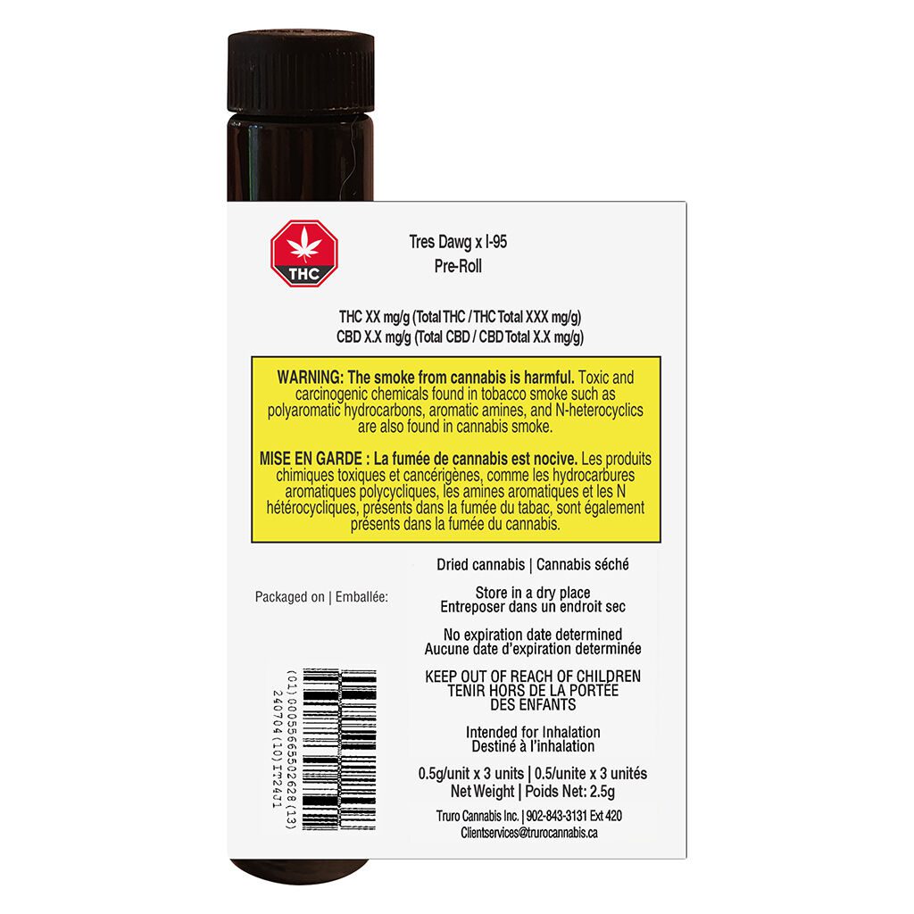 Truro Tres Dawg x I-95 3x0.5g Pre-Rolls Montrose Cannabis