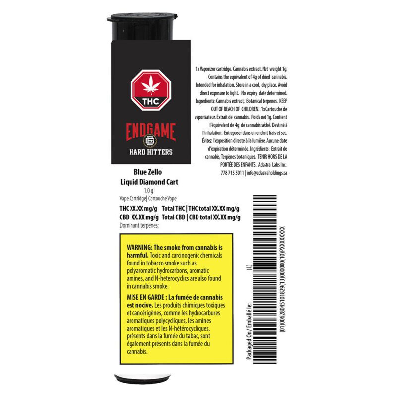 Hard Hitters Blue Zello Liquid Diamond 510 1g <br>Indica <br>93% - Image 3