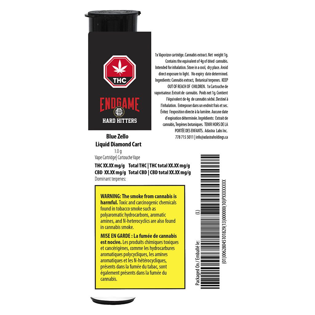 Hard Hitters Blue Zello Liquid Diamond 510 1g <br>Indica <br>98.0% - Image 3