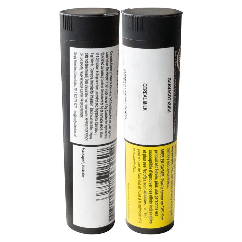 Astro Sampler Live Rosin Infused Pre-Rolls 3 Pack <br>Sativa <br>GC 37.5% | CM 38.5% | SP 39.2% <br>GC 4.5% | CM 4.8% | SP 4% Terps - Image 3