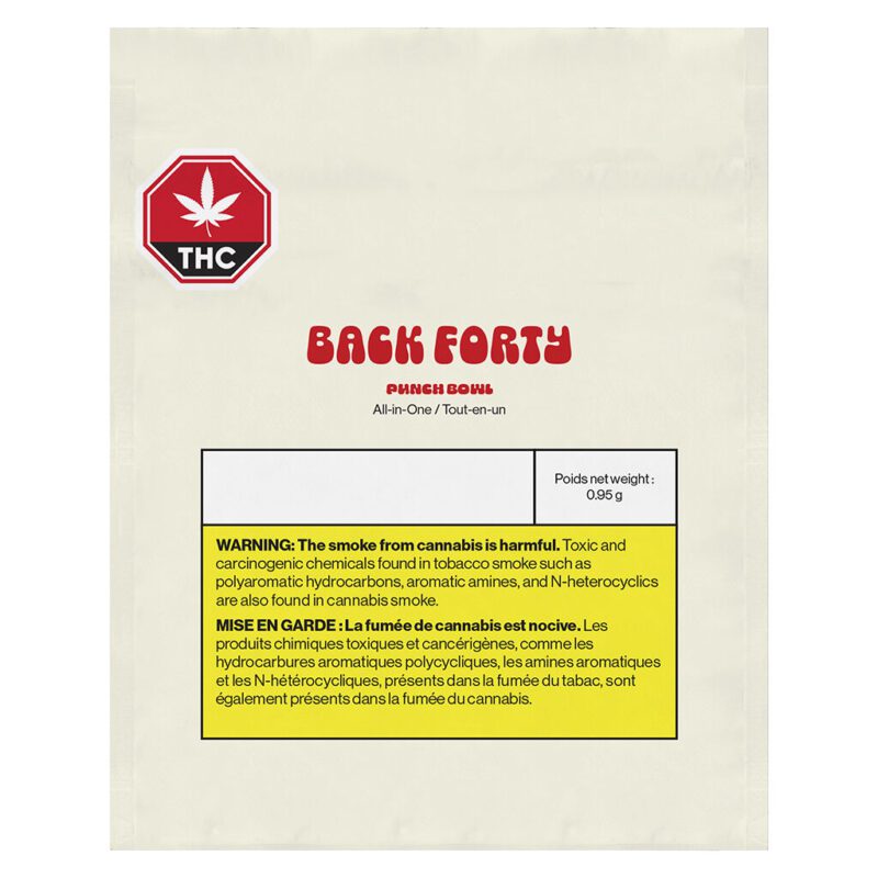 Back Forty Punch Bowl 0.95g disposable vape Montrose Cannabis