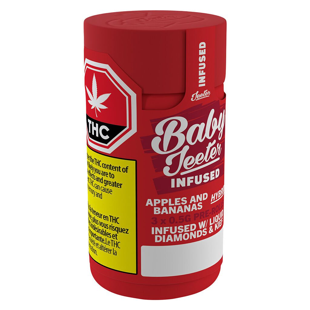 Baby Jeeter Apples and Bananas Infused Pre-Rolls 3 Pack <br>Hybrid <br>38.1% - Image 2
