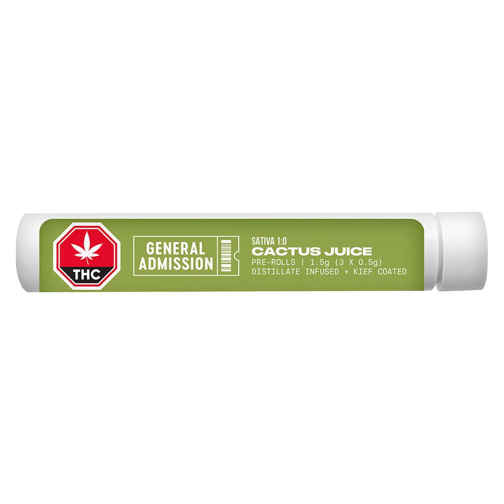 Cactus Juice Distillate Infused Pre-Rolls 3 Pack <br>Sativa <br>38.57% - Image 2