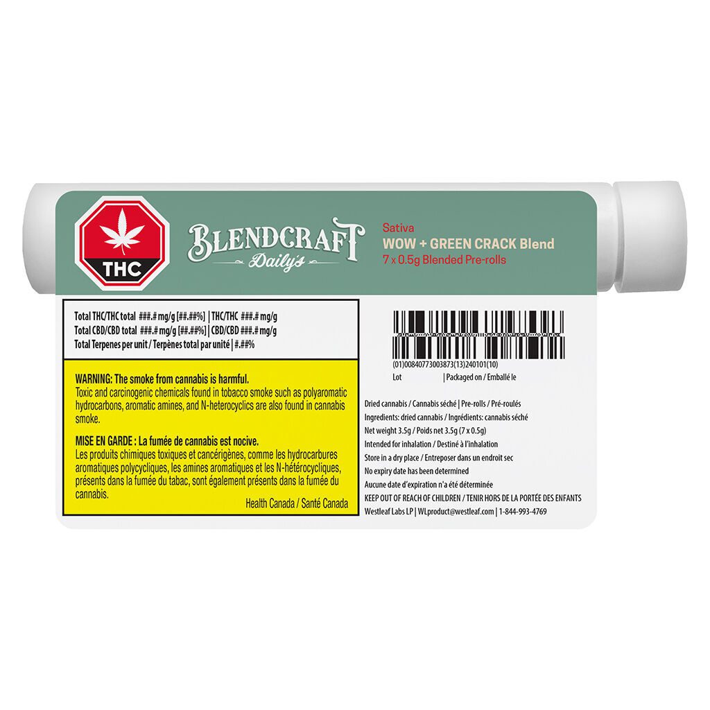 Daily's Sativa (WOW x Green Crack) Pre-Rolls 7 Pack <br>0% - Image 3