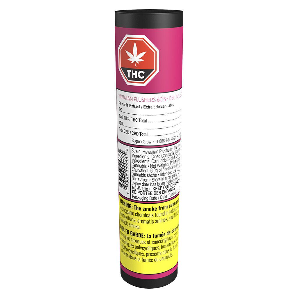 Hawaiian Plushers 60's+ Dbl Infused Pre-Rolls 3 Pack <br>Hybrid <br>60% - Image 3