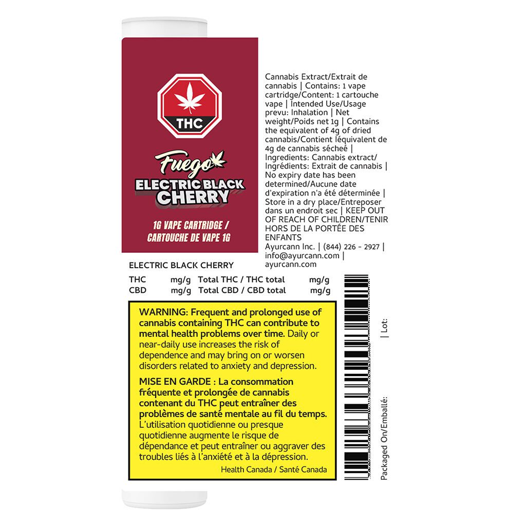 Fuego Electric Black Cherry 510 1g Montrose Cannabis