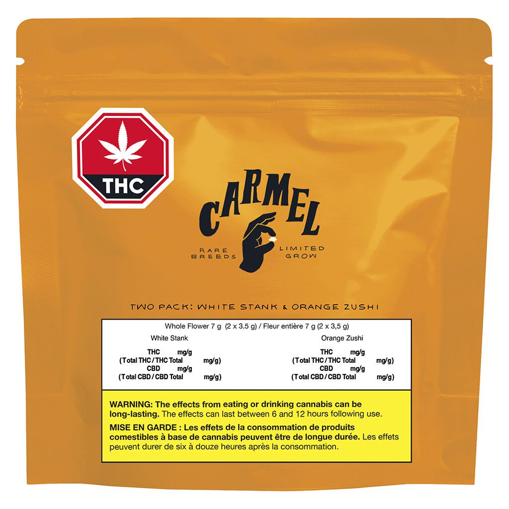 Two Pack: Orange Zushi & White Stank 7g <br>Indica <br>OZ 29.5% | WS 30.4% <br>OZ 2.54% | WS 2.41% Terps - Image 2