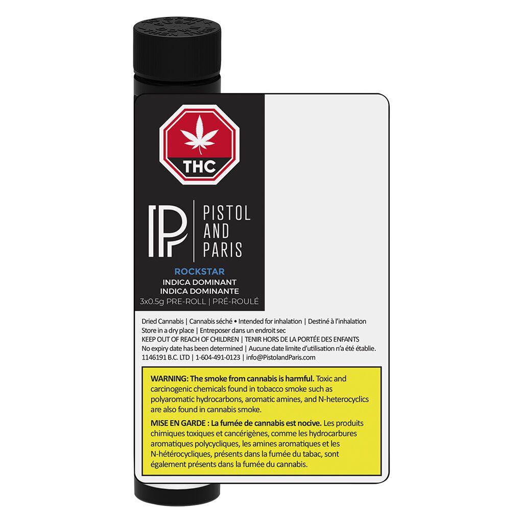 Pistol and Paris Rockstar 3x0.5g Pre-Rolls Montrose Cannabis