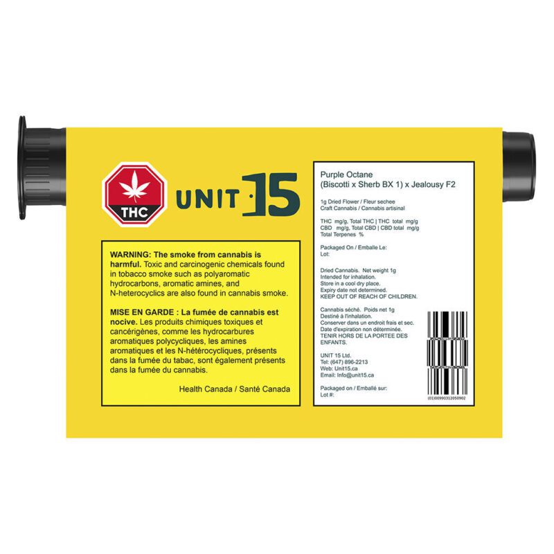 Unit 15 Purple Octane Single Pre-roll 1x1g Montrose Cannabis