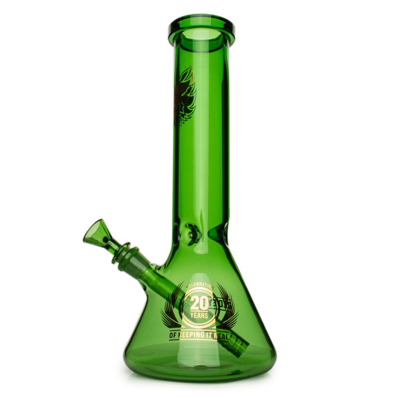 Tall Green 20th Anniversary Beaker Base Bong