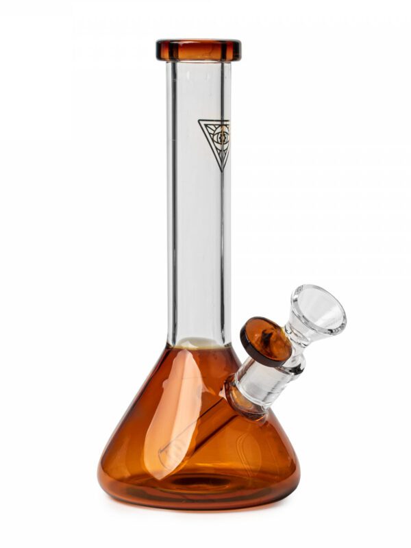 Tall Amber Midge Mini Beaker Tube Bong W/Fixed downstem