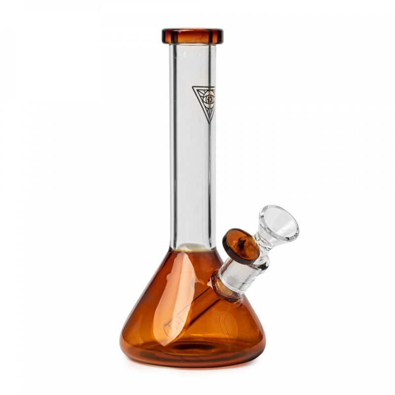 Tall Amber Midge Mini Beaker Tube Bong W/Fixed downstem