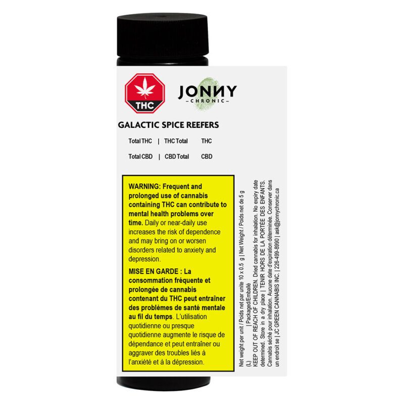 Jonny Chronic Galactic Spice Reefers 10x0.5g Pre-Rolls Montrose Cannabis